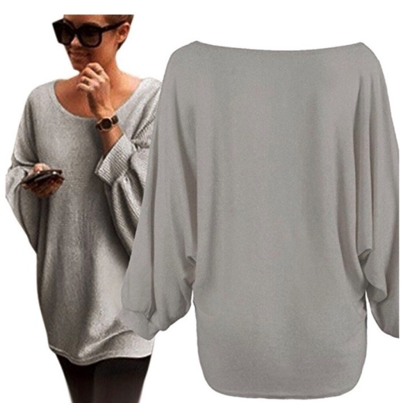 women oversized batwing sleeve knitted sweater - Picture 3 of 4